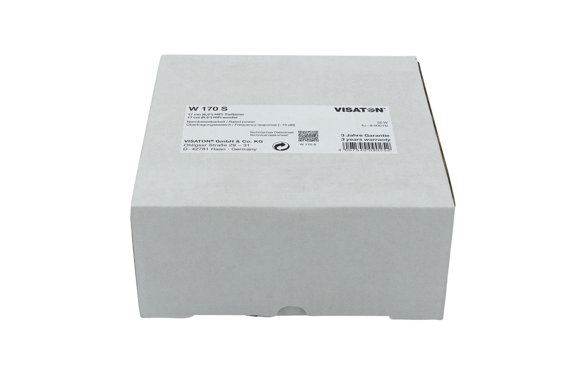 Visaton W 170 S - 8 6.5" HiFi mélysugárzó 8 Ohm