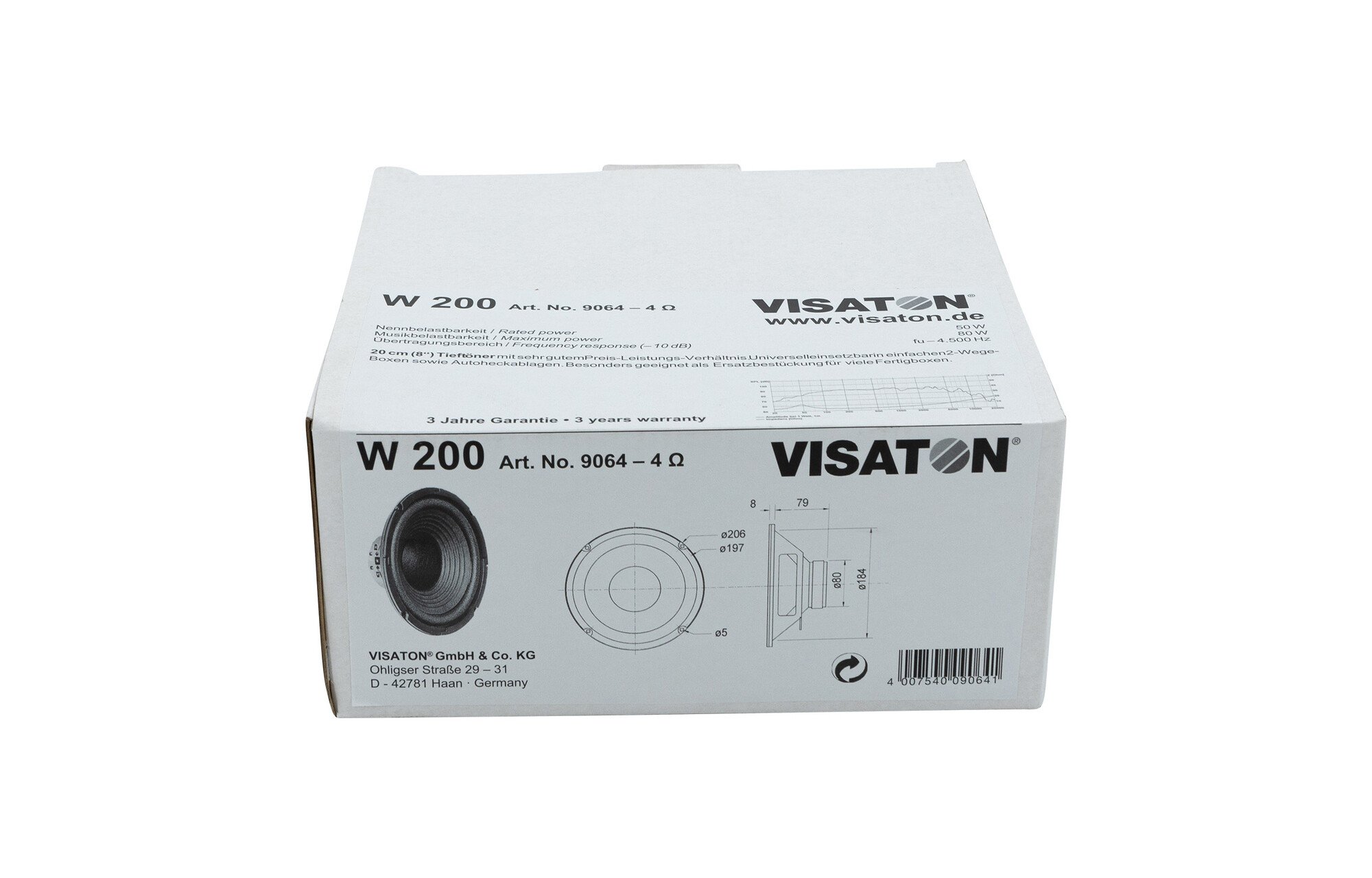 Visaton W 200 - 4 8" mélysugárzó 4 Ohm