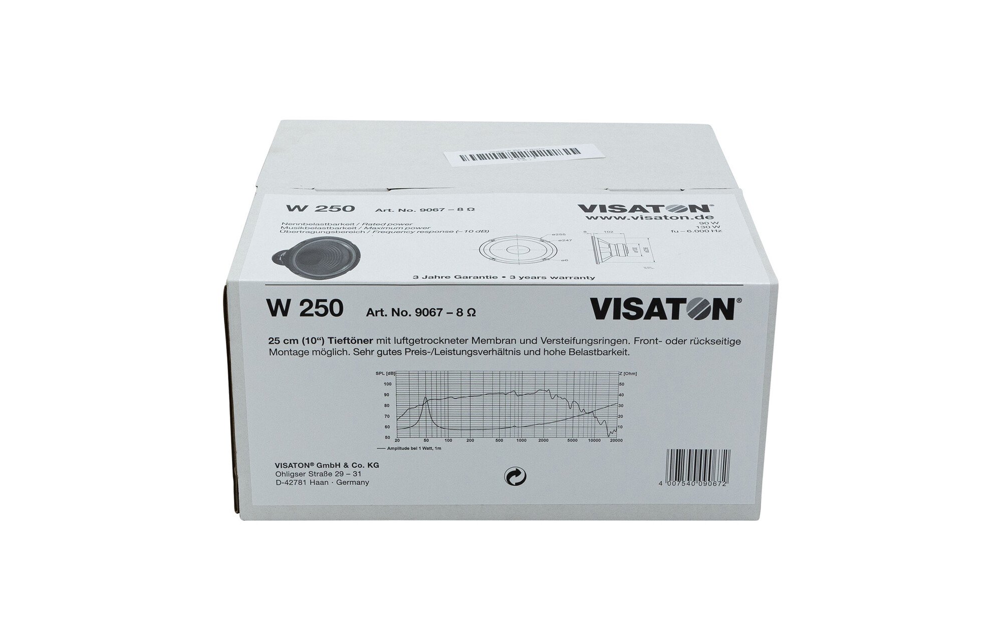 Visaton W 250 - 8 10" mélysugárzó 8 Ohm