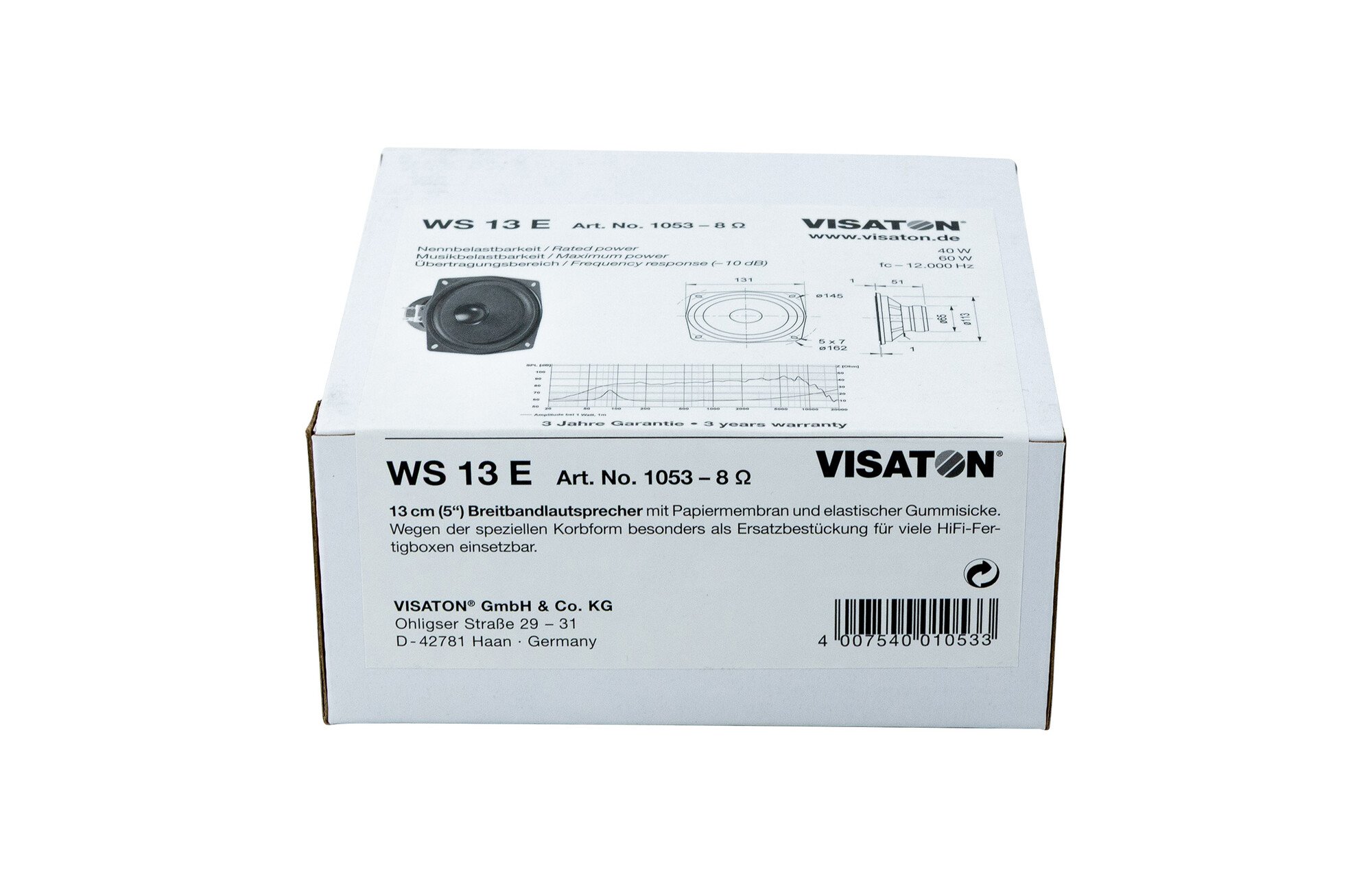 Visaton WS 13 E 5" HiFi szélessávú meghajtó 8 Ohm