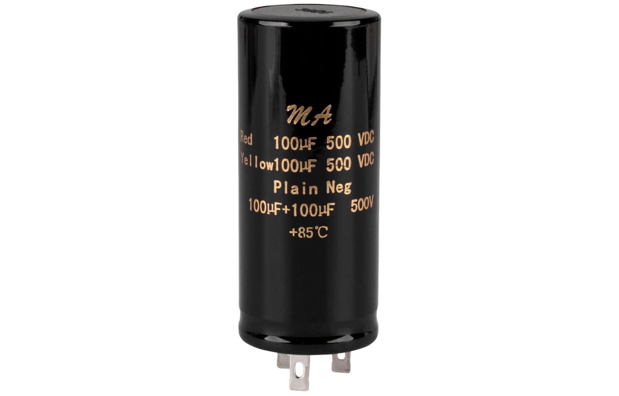 Elektrolitikus polarizált többrészes kondenzátor | 100µF + 100µF | 500V
