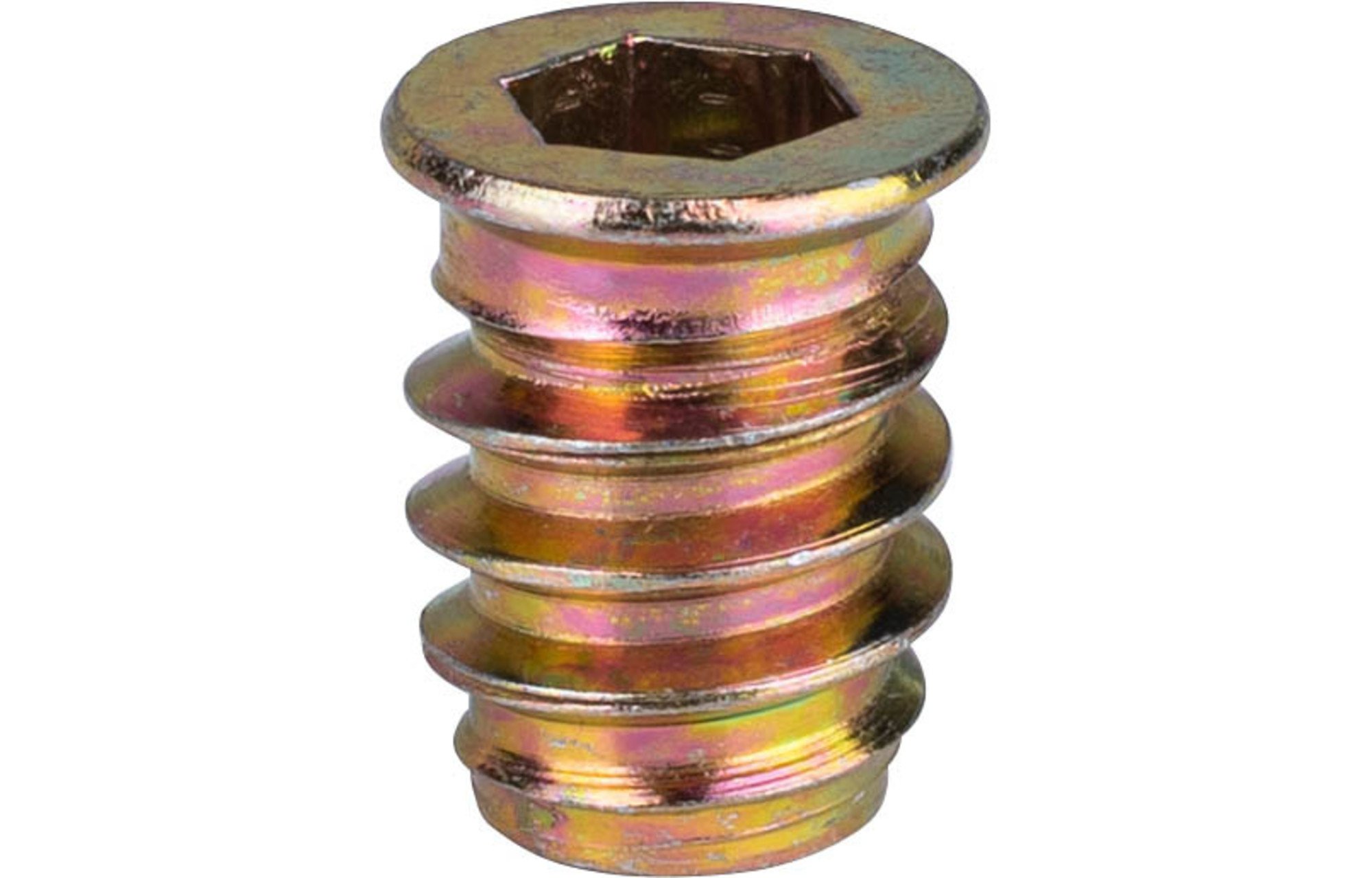 Hatszögletű csavarhúzóval rögzíthető menetes betét M6 x 15 mm fához, csavarkulccsal, 50 db-os csomagban