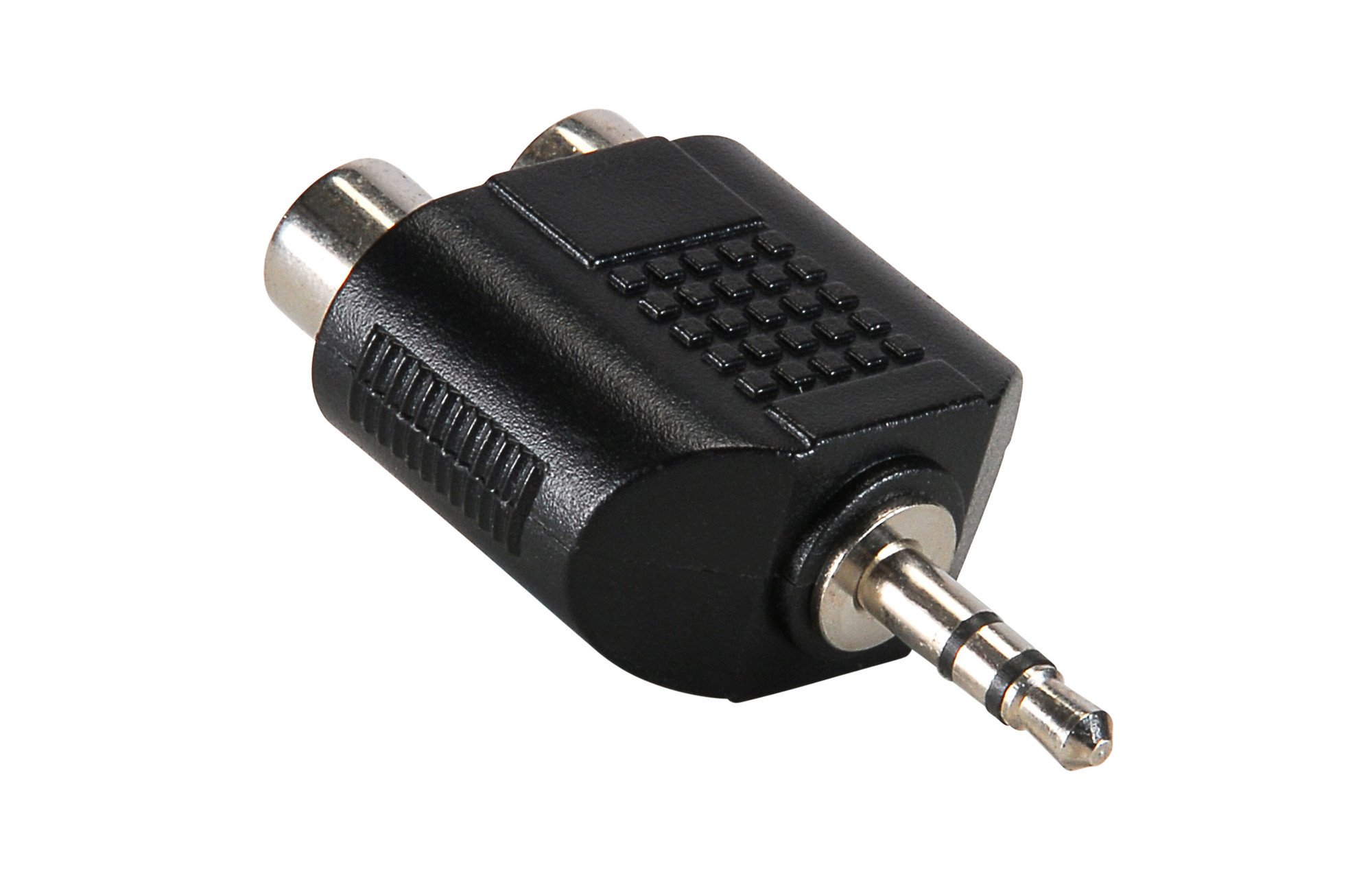 3,5 mm-es sztereo csatlakozó-kettős RCA aljzat adapter