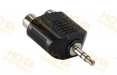 3,5 mm-es sztereo csatlakozó-kettős RCA aljzat adapter