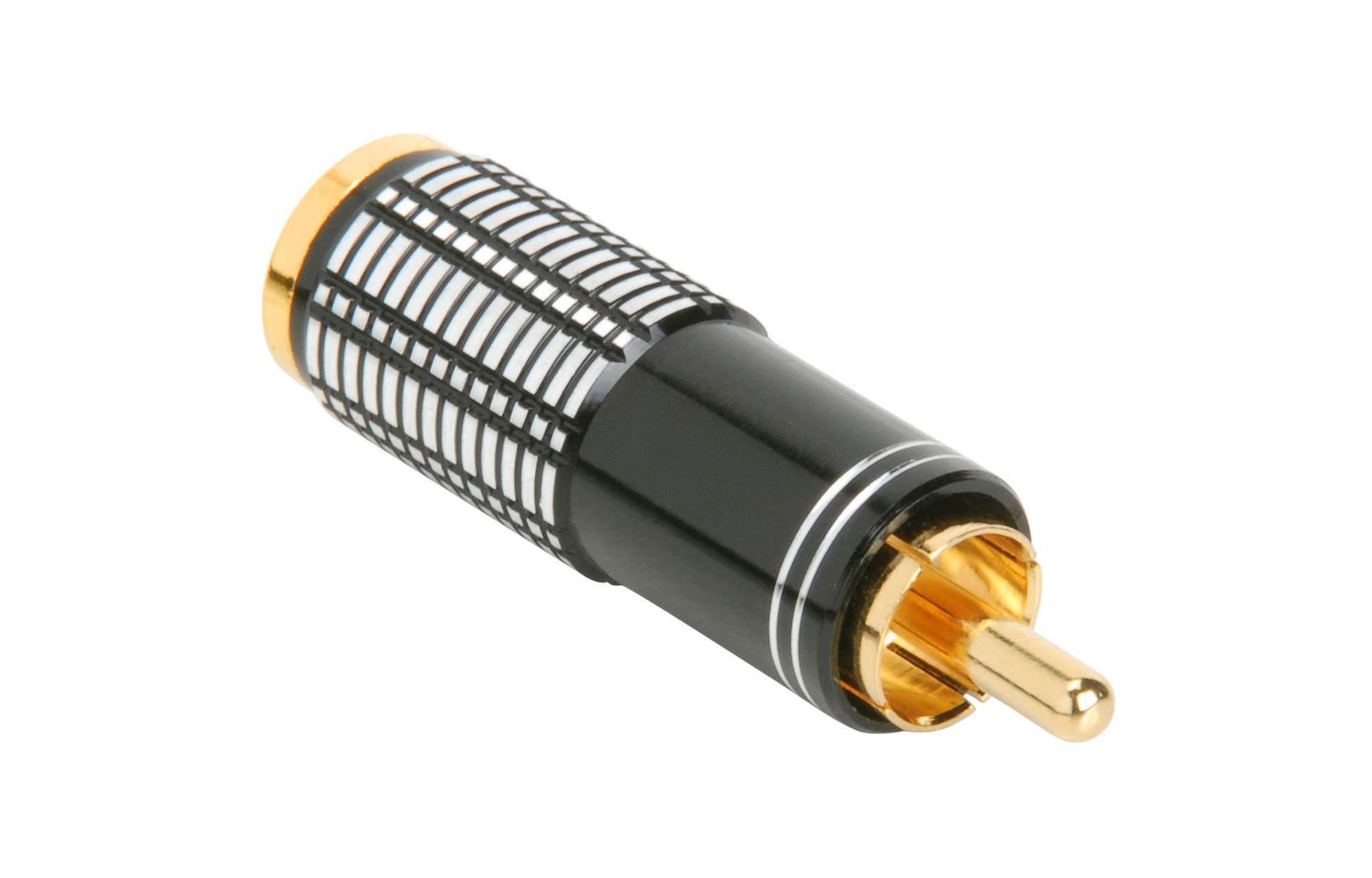 Arany RCA Super Plug csatlakozó, fekete, 8 mm-es kábelbevezetés