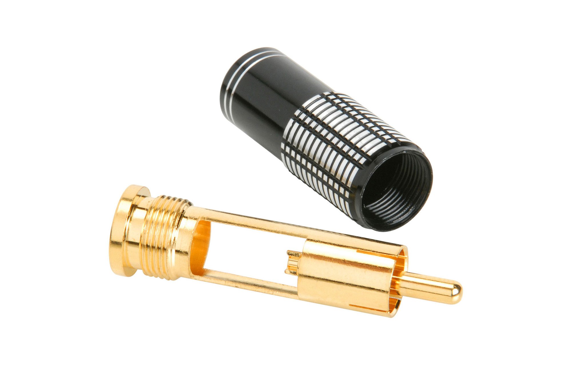 Arany RCA Super Plug csatlakozó, fekete, 8 mm-es kábelbevezetés