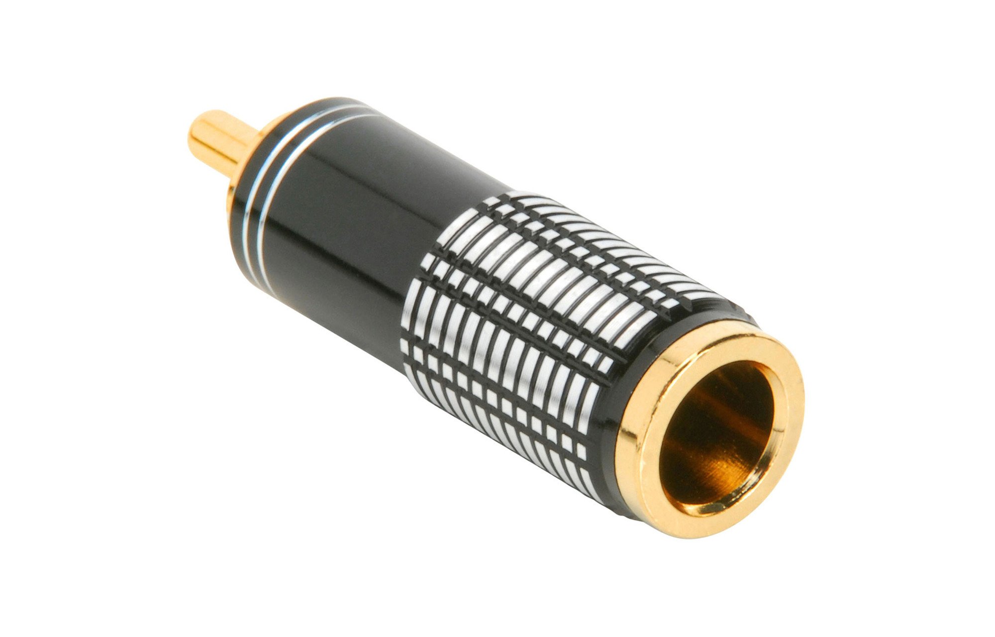 Arany RCA Super Plug csatlakozó, fekete, 8 mm-es kábelbevezetés