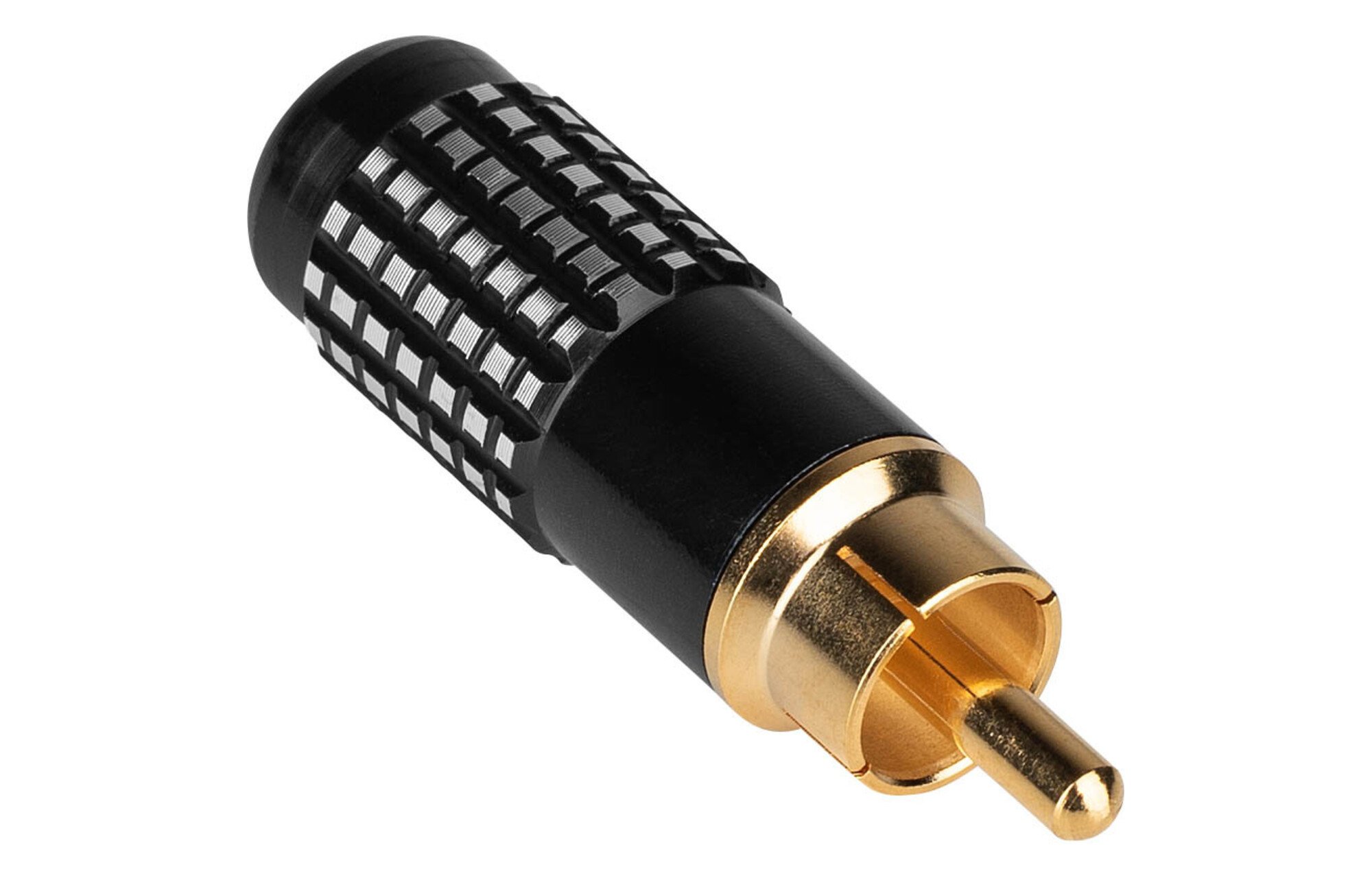 Aranybevonatú sárgaréz RCA Super Plug csatlakozó, fekete, 8 mm-es kábelbevezetés