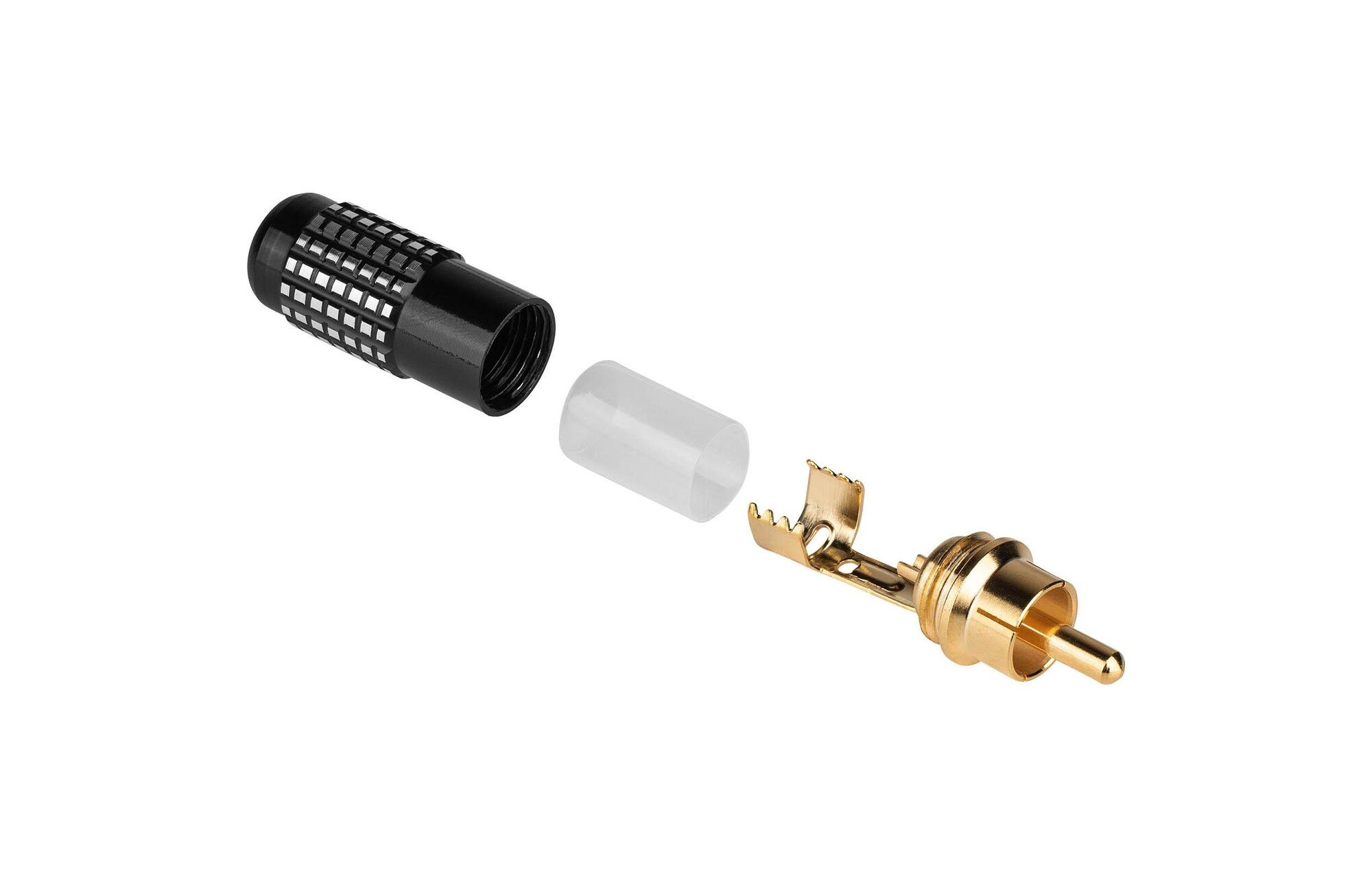 Aranybevonatú sárgaréz RCA Super Plug csatlakozó, fekete, 8 mm-es kábelbevezetés