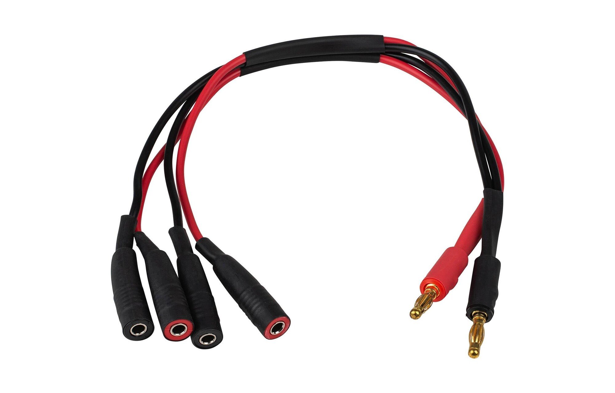Egy pár párhuzamos banáncsatlakozó osztó 25 cm x 14 AWG vezetékekkel