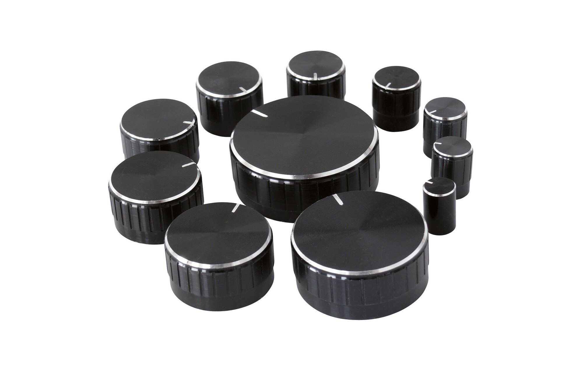 11 darabos gombkészlet fekete 6 mm tengely