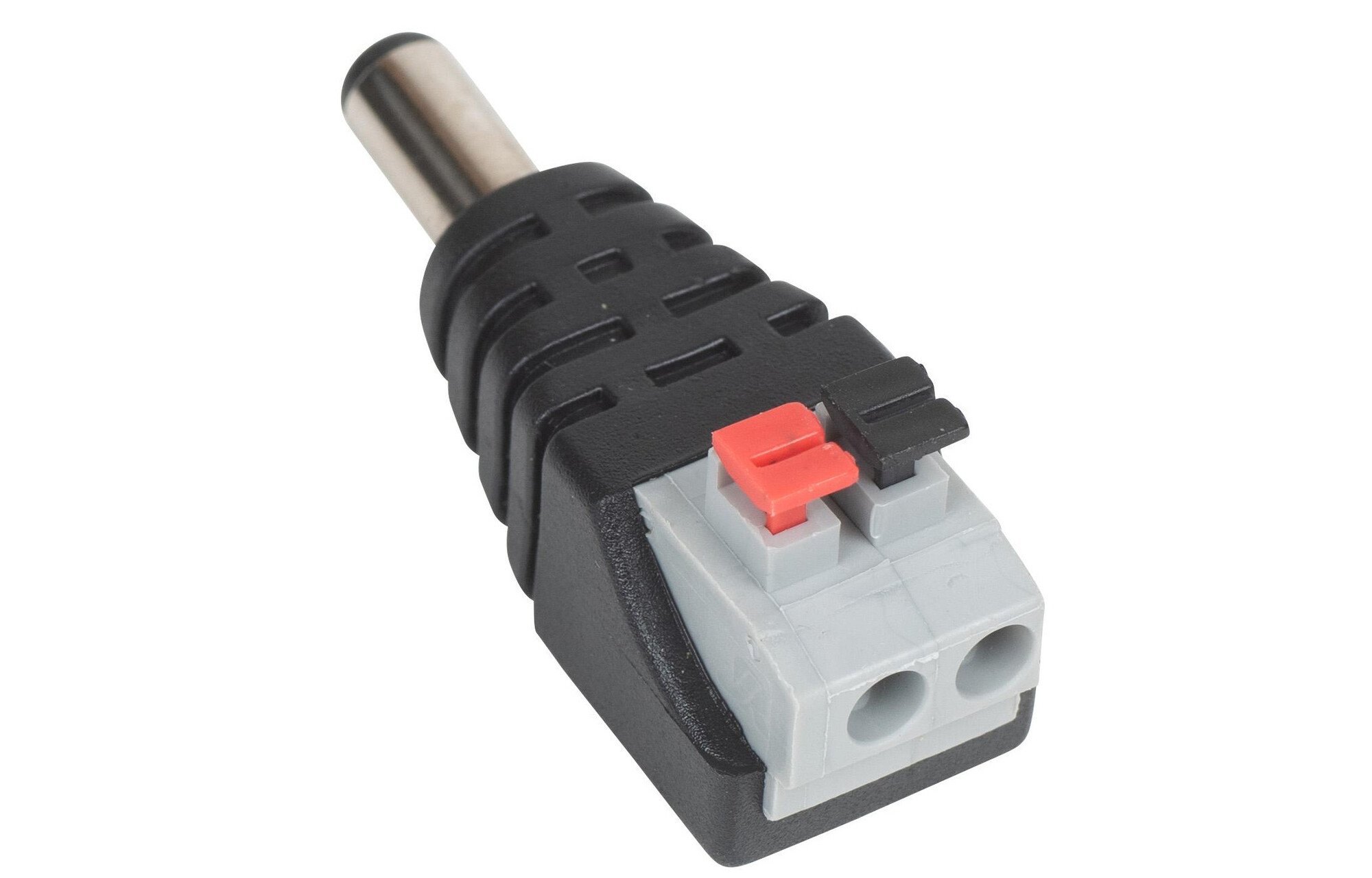 5,5 x 2,1 mm-es DC tápcsatlakozó dugó / férfi lenyomható csatlakozókkal