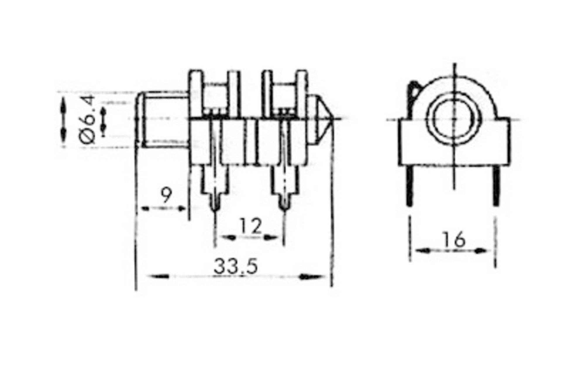 Velleman 6,35 mm-es jack csatlakozó, zárt áramkörű, mono