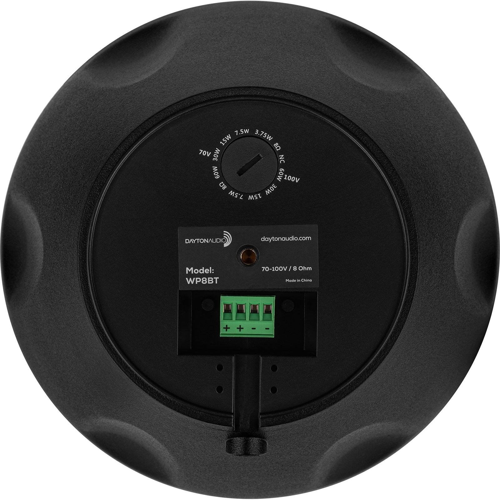WP8BT 8" Warehouse/Retail Space Pendant Speaker 70V/100V with 8 Ohm Bypass Black