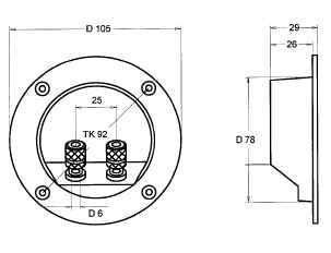 Round Terminal Cup | Screw Binding | Ø 105 mm