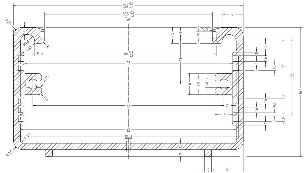 AH-103/SW Utility Case | Black | 103 x 36,5 x 207 mm