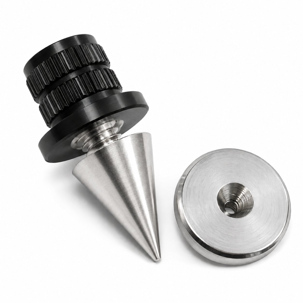 014-0057-kpl.1 Spike HD-02 dia.14/h.16mm + pad + T-nut - black chrome - set